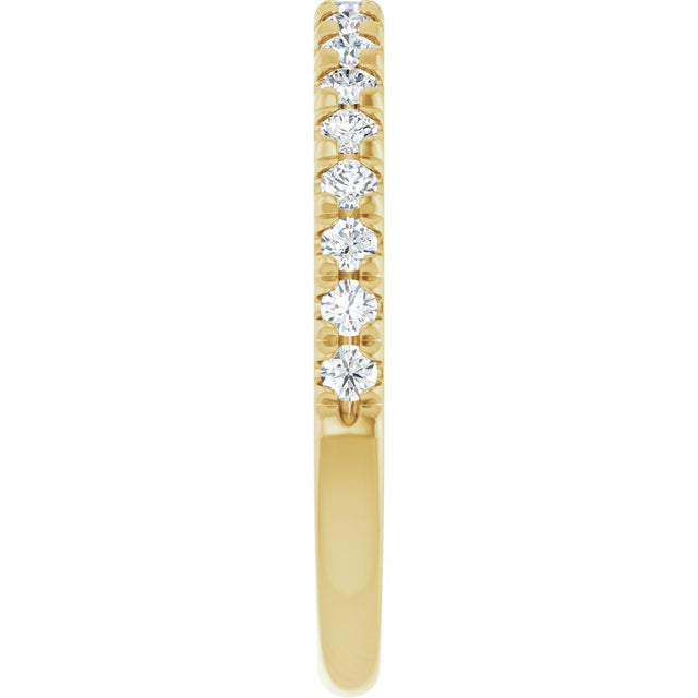 10K Gold Round Lab-Grown Diamond French-Set Anniversary Band – 1/8–1/3 CTW - Yellow Gold - view 4