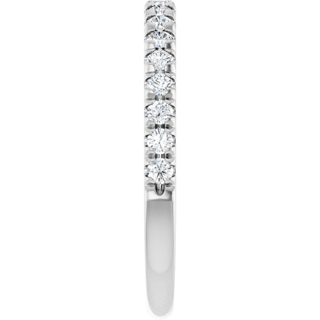 10K Gold Round Lab-Grown Diamond French-Set Anniversary Band – 1/8–1/3 CTW - White Gold - view 4