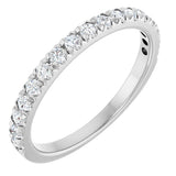 10K Gold Round Lab-Grown Diamond French-Set Anniversary Band – 1/8–1/3 CTW - White Gold