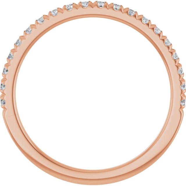 14K Gold Round Lab-Grown Diamond French-Set Anniversary Band – 1/8–1/3 CTW - Rose Gold - view 2