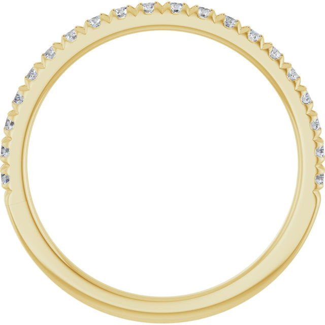 10K Gold Round Lab-Grown Diamond French-Set Anniversary Band – 1/8–1/3 CTW - Yellow Gold - view 2