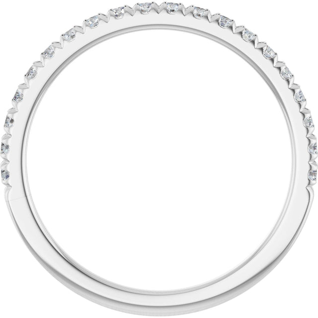 10K Gold Round Lab-Grown Diamond French-Set Anniversary Band – 1/8–1/3 CTW - White Gold - view 2