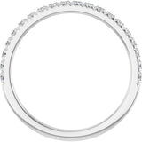 Platinum Round Natural Diamond French-Set Anniversary Band – 1.5 mm Stones - view 2