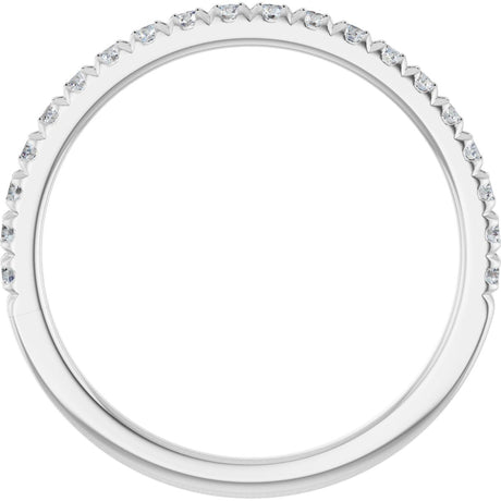 Platinum Round Natural Diamond French-Set Anniversary Band – 1.5 mm Stones - view 2