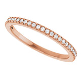 10K Gold Round Lab-Grown Diamond French-Set Anniversary Band – 1/8–1/3 CTW - Rose Gold - view 5