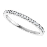 Platinum Round Lab-Grown Diamond French-Set Anniversary Band – 1 mm Stones - view 5