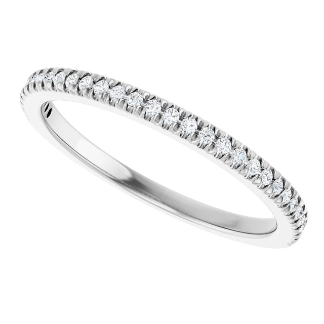 Platinum Round Lab-Grown Diamond French-Set Anniversary Band – 1 mm Stones - view 5