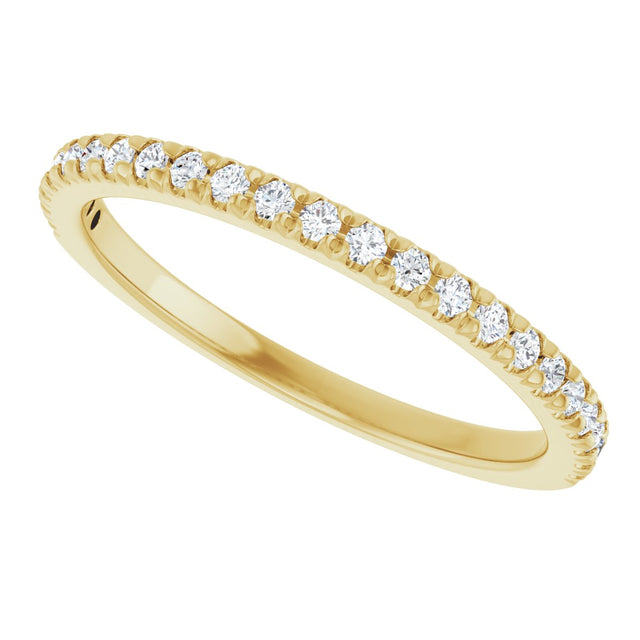 10K Gold Round Lab-Grown Diamond French-Set Anniversary Band – 1/8–1/3 CTW - Yellow Gold - view 5