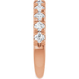 10K Gold Round Natural Diamond French-Set Anniversary Band – 3/8–1 1/5 CTW - Rose Gold - view 4