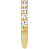 10K Gold Round Natural Diamond French-Set Anniversary Band – 3/8–1 1/5 CTW - Yellow Gold - view 4