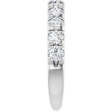 Platinum Round Lab-Grown Diamond French-Set Anniversary Band – 3 mm Stones - view 4