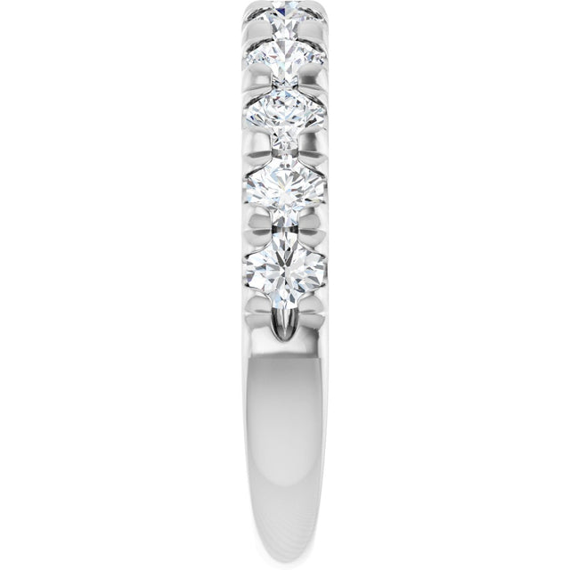 Platinum Round Lab-Grown Diamond French-Set Anniversary Band – 3 mm Stones - view 4