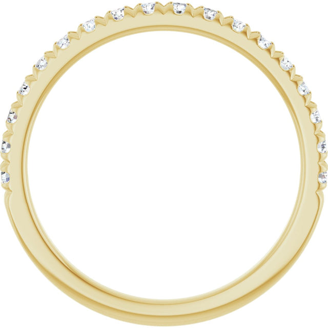 10K Gold Round Natural Diamond French-Set Anniversary Band – 1/8–1/3 CTW - Yellow Gold - view 2