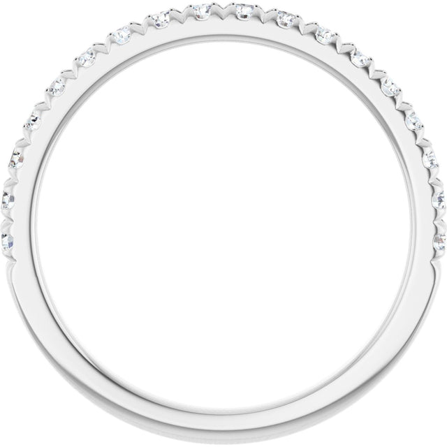 10K Gold Round Lab-Grown Diamond French-Set Anniversary Band – 1/8–1/3 CTW - White Gold - view 2