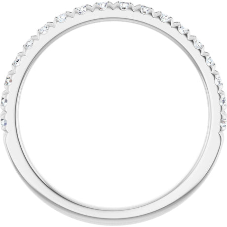 Platinum Round Natural Diamond French-Set Anniversary Band – 1.7 mm Stones - view 2