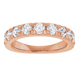 10K Gold Round Lab-Grown Diamond French-Set Anniversary Band – 1 1/3 CTW - Rose Gold - view 3