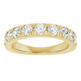 14K Gold Round Lab-Grown Diamond French-Set Anniversary Band – 1 1/3–1 3/8 CTW - Yellow Gold - view 3