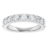 Platinum Round Lab-Grown Diamond French-Set Anniversary Band – 3.4 mm Stones - view 3