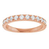 14K Gold Round Lab-Grown Diamond French-Set Anniversary Band – 1/2–1 1/5 CTW - Rose Gold - view 3