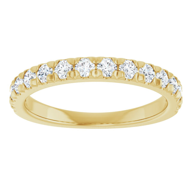 10K Gold Round Lab-Grown Diamond French-Set Anniversary Band – 1/2–1 1/5 CTW - Yellow Gold - view 3