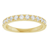 10K Gold Round Natural Diamond French-Set Anniversary Band – 3/8–1 1/5 CTW - Yellow Gold - view 3