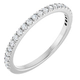 14K Gold Round Lab-Grown Diamond French-Set Anniversary Band – 1/8–1/3 CTW - White Gold