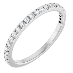 Platinum Round Lab-Grown Diamond French-Set Anniversary Band – 1.3 mm Stones