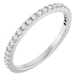 Platinum Round Natural Diamond French-Set Anniversary Band – 1.3 mm Stones