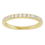 14K Gold Round Lab-Grown Diamond French-Set Anniversary Band – 1/8–1/3 CTW - Yellow Gold - view 3