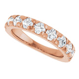 14K Gold Round Lab-Grown Diamond French-Set Anniversary Band – 1 1/3–1 3/8 CTW - Rose Gold - view 5