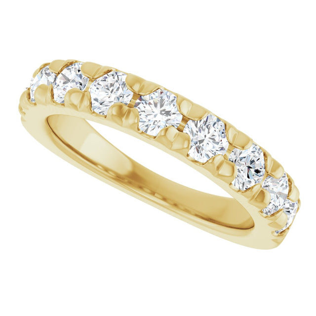 14K Gold Round Lab-Grown Diamond French-Set Anniversary Band – 1 1/3–1 3/8 CTW - Yellow Gold - view 5