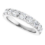 10K Gold Round Lab-Grown Diamond French-Set Anniversary Band – 1 1/3 CTW - White Gold - view 5