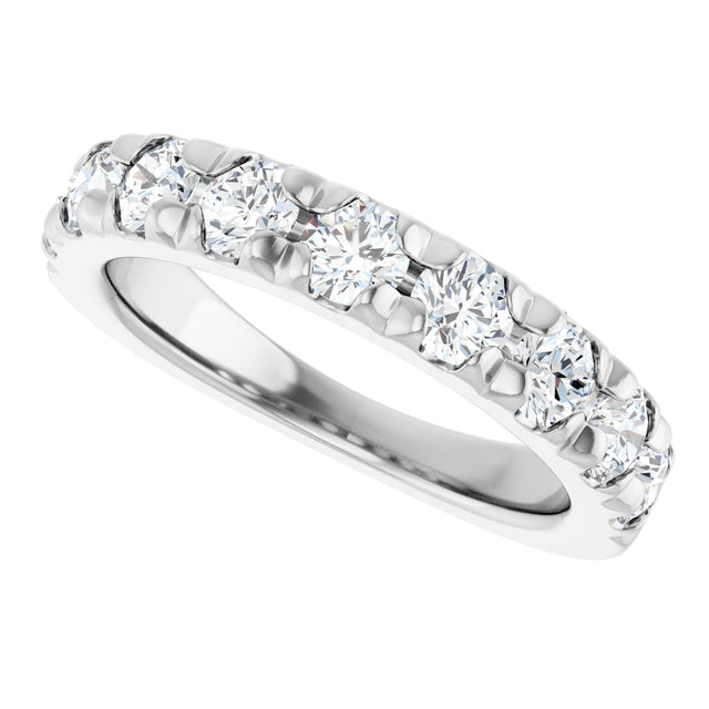 Platinum Round Lab-Grown Diamond French-Set Anniversary Band – 3.4 mm Stones - view 5