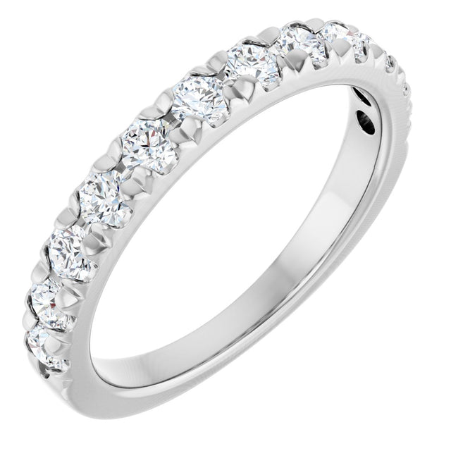 Platinum Round Lab-Grown Diamond French-Set Anniversary Band – 2.5 mm Stones