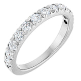 10K Gold Round Natural Diamond French-Set Anniversary Band – 3/8–1 1/5 CTW - White Gold