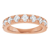 10K Gold Round Lab-Grown Diamond French-Set Anniversary Band – 1 1/3 CTW - Rose Gold - view 3