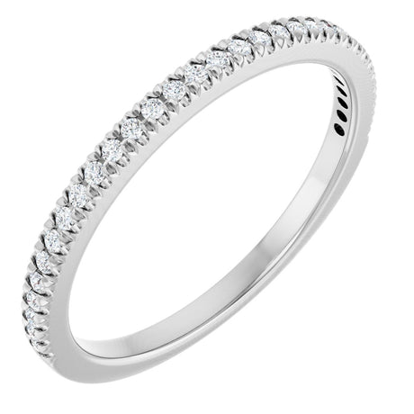 10K Gold Round Natural Diamond French-Set Anniversary Band – 1/8–1/3 CTW - White Gold