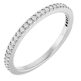 14K Gold Round Lab-Grown Diamond French-Set Anniversary Band – 1/8–1/3 CTW - White Gold