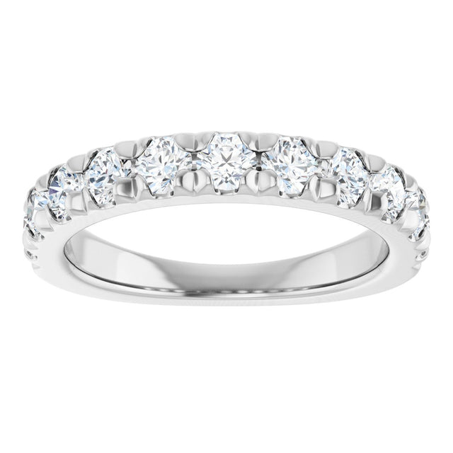 10K Gold Round Lab-Grown Diamond French-Set Anniversary Band – 1/2–1 1/5 CTW - White Gold - view 3