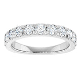 10K Gold Round Natural Diamond French-Set Anniversary Band – 3/8–1 1/5 CTW - White Gold - view 3