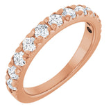 10K Gold Round Lab-Grown Diamond French-Set Anniversary Band – 1/2–1 1/5 CTW - Rose Gold