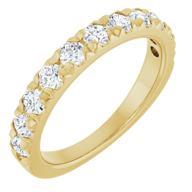 14K Gold Round Lab-Grown Diamond French-Set Anniversary Band – 1/2–1 1/5 CTW - Yellow Gold