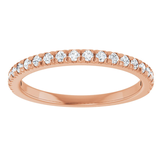 10K Gold Round Lab-Grown Diamond French-Set Anniversary Band – 1/8–1/3 CTW - Rose Gold - view 3