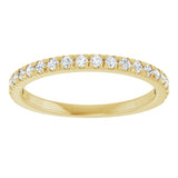 10K Gold Round Natural Diamond French-Set Anniversary Band – 1/8–1/3 CTW - Yellow Gold - view 3
