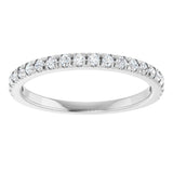 14K Gold Round Lab-Grown Diamond French-Set Anniversary Band – 1/8–1/3 CTW - White Gold - view 3