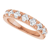 14K Gold Round Lab-Grown Diamond French-Set Anniversary Band – 1 1/3–1 3/8 CTW - Rose Gold - view 5