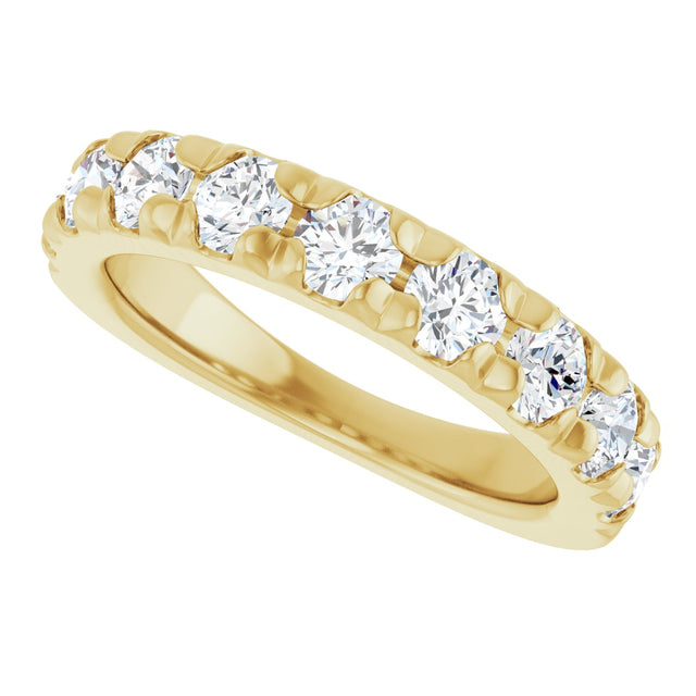 10K Gold Round Lab-Grown Diamond French-Set Anniversary Band – 1 1/3 CTW - Yellow Gold - view 5