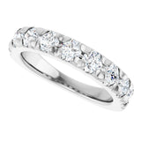 14K Gold Round Lab-Grown Diamond French-Set Anniversary Band – 1 1/3–1 3/8 CTW - White Gold - view 5