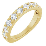 10K Gold Round Lab-Grown Diamond French-Set Anniversary Band – 1/2–1 1/5 CTW - Yellow Gold
