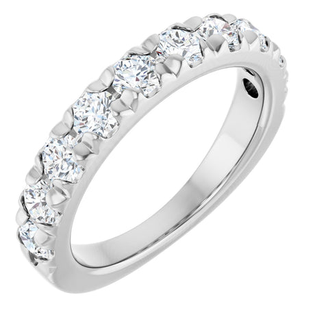 10K Gold Round Lab-Grown Diamond French-Set Anniversary Band – 1/2–1 1/5 CTW - White Gold